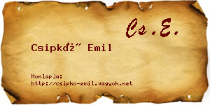 Csipkó Emil névjegykártya